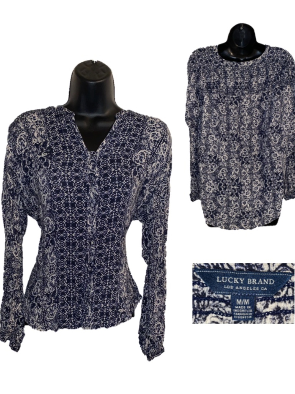 Lucky Brand long-sleeve peasant blouse Size Medium